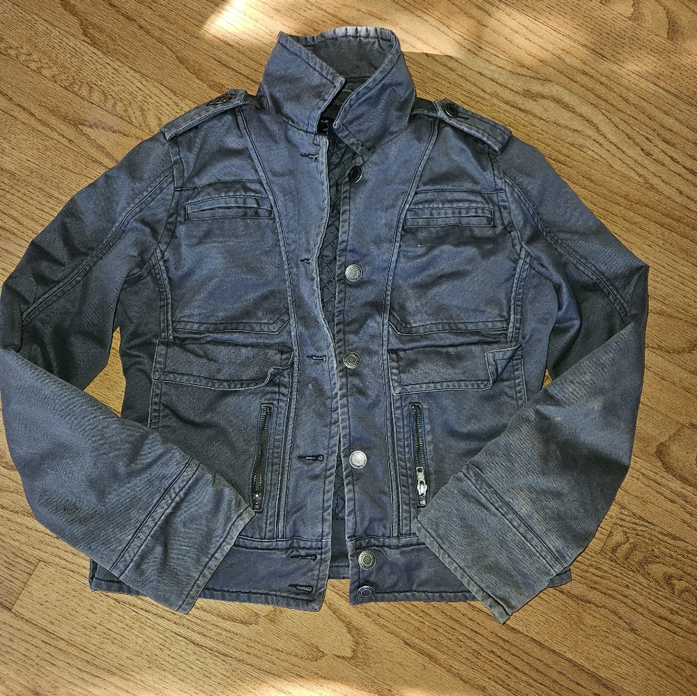 American Eagle Outfitters Quilted Gray Jacket